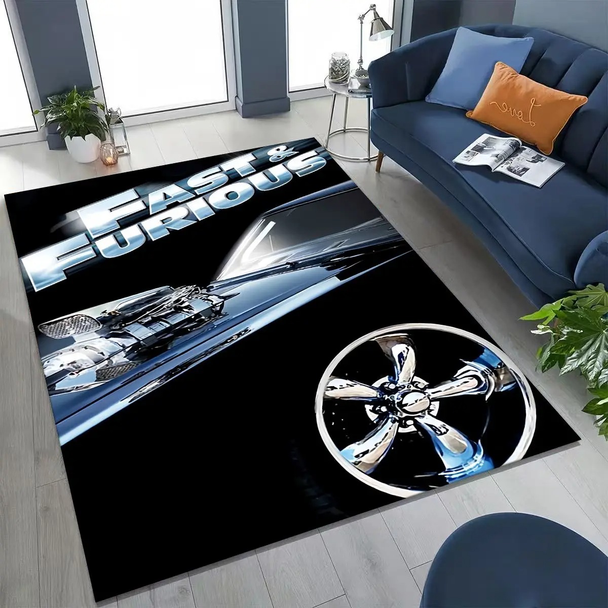 Home Bar Seating - Modny dywan z motywem Fast &