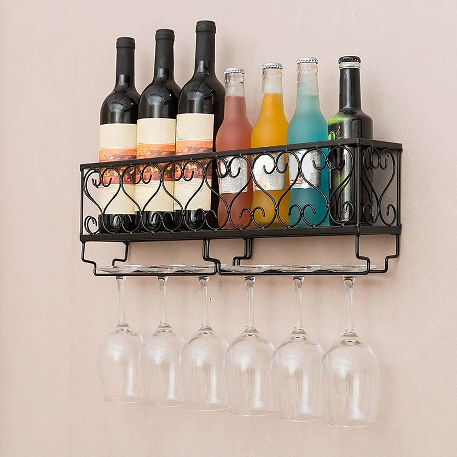 Home Bar Stand - 1 szt. Metalowy wieszak na butelki