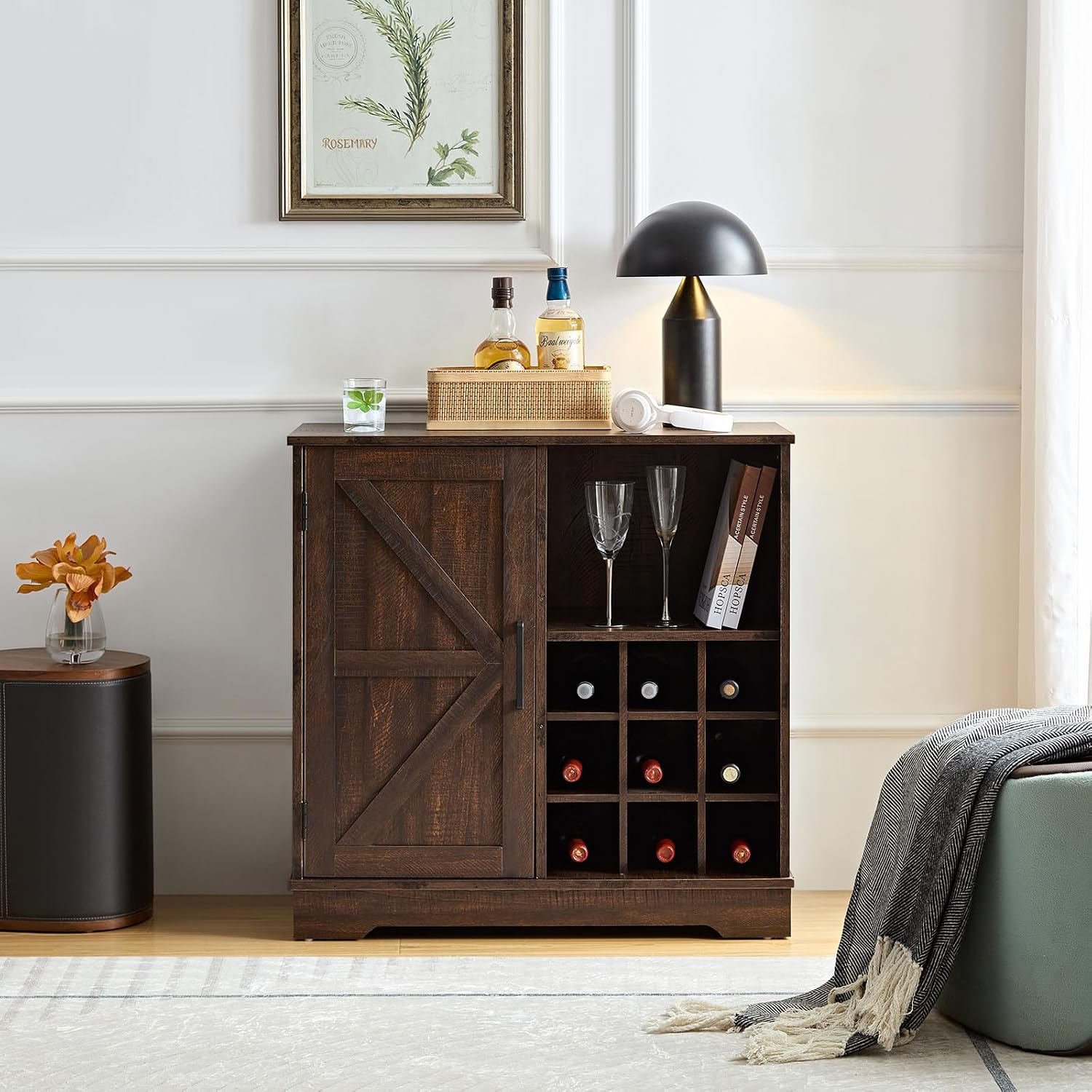 Home Bar Shelves - Szafka barowa w stylu rustykalnym z