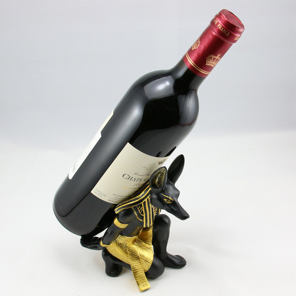 Home Bar Stand - Stojak na wino w kształcie Anubisa,