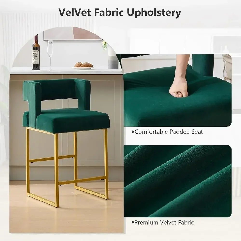 Zestaw 2 zielonych aksamitnych – Home Bar Stools recenzja i cena