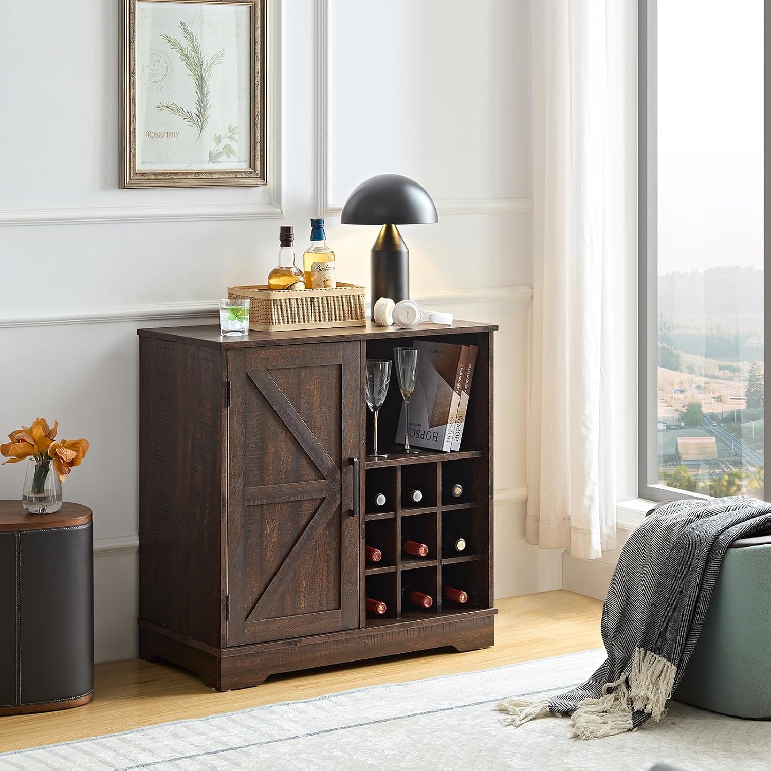 Szafka barowa w stylu rustykal – Home Bar Shelves recenzja i cena