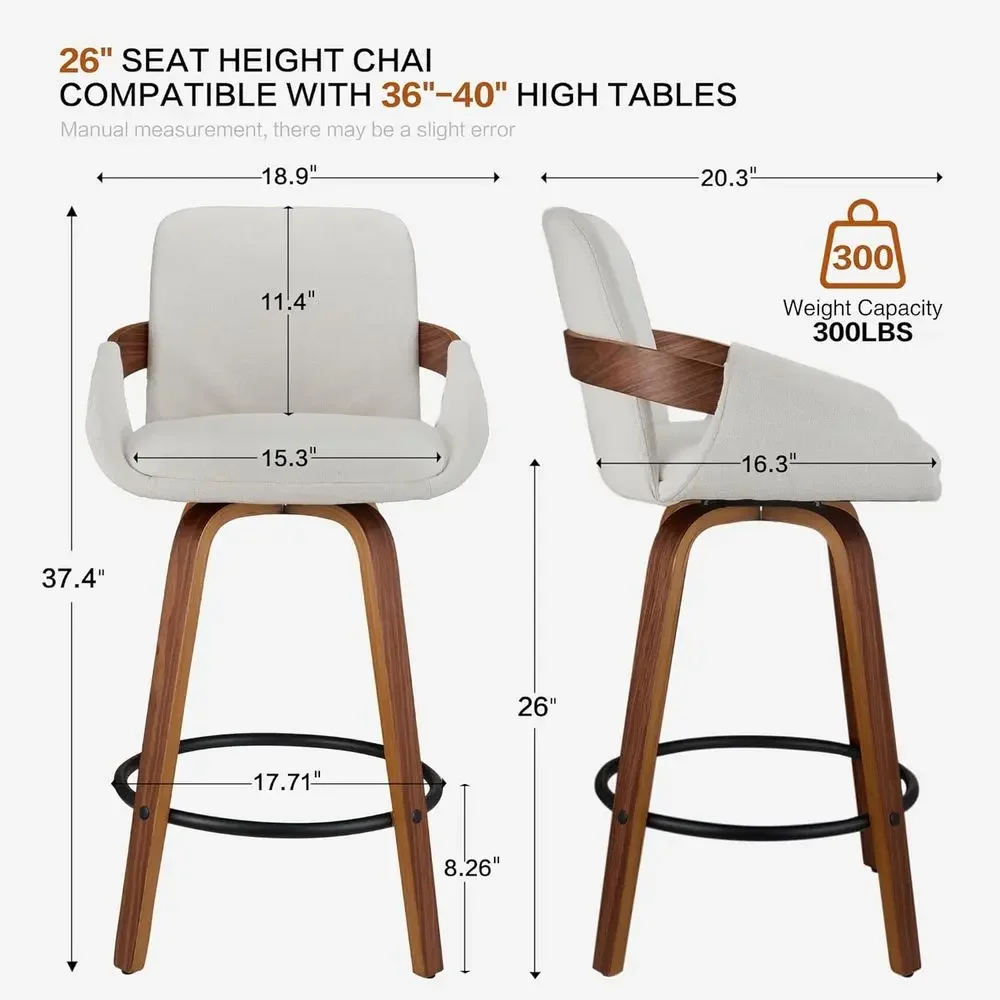 Beżowe obrotowe stołki barowe  – Home Bar Stools recenzja i cena