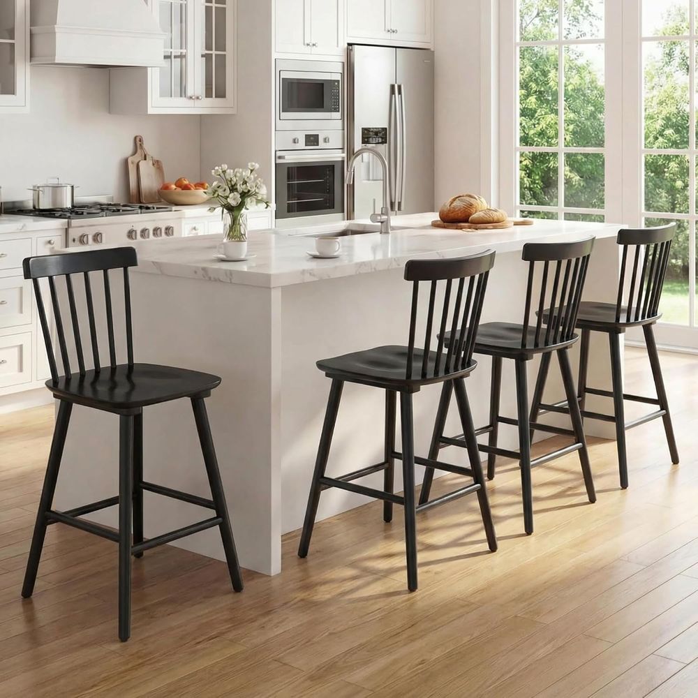 Zestaw 4 drewnianych stołków b – Home Bar Stools recenzja i cena